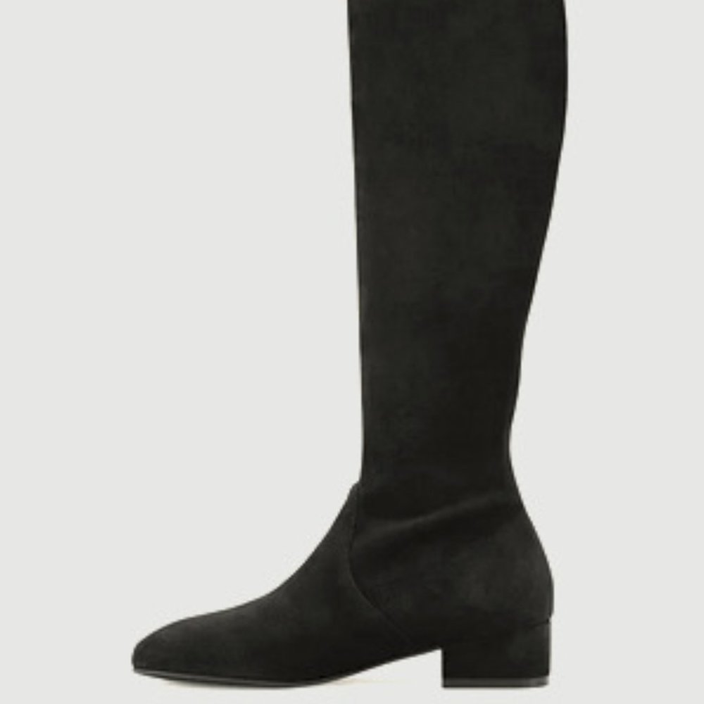 Stuart Weitzman Raissa Knee High Stretch Suede Boot in Black Size 8, Like New
